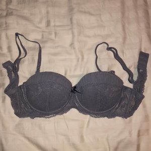 Gray Lacy Bra
